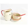 Image 1 : VINTAGE ENAMEL PITCHER, BOWL & POT,