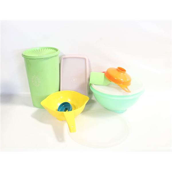 VINTAGE TUPPERWARE ITEMS- BOX LOT ASST.