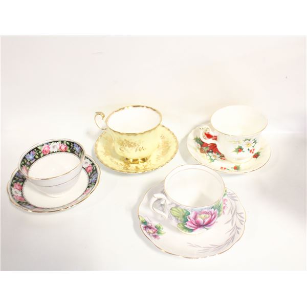 4 ROYAL ALBERT TEACUPS AND SAUCERS