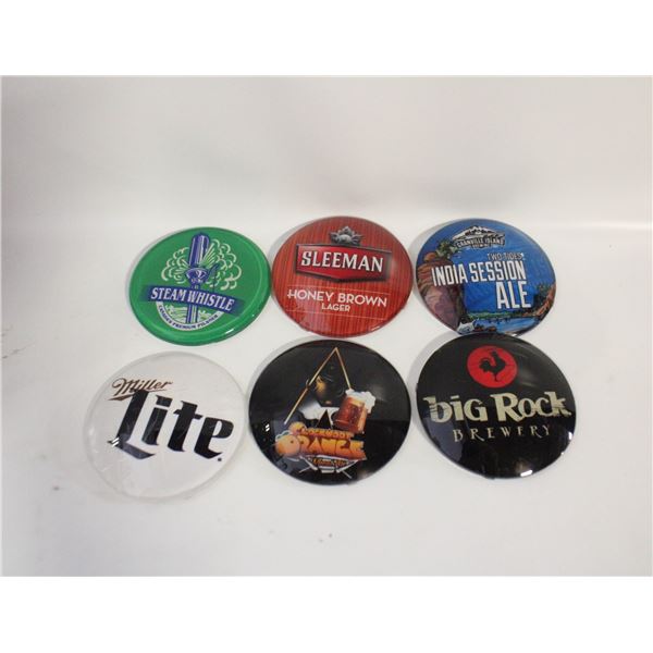 6 BAR TAPS BADGES STEAM WHISTLE BIG ROCK SLEEMAN