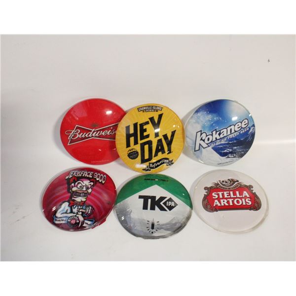 6 BAR TAPS BADGES KOKANEE BUDWEISER JERKFACE ETC