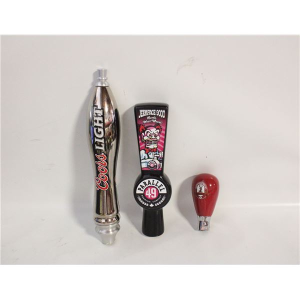 3 BAR TAP HANDLES COORS LIGHT JERK FACE ALEXANDER-