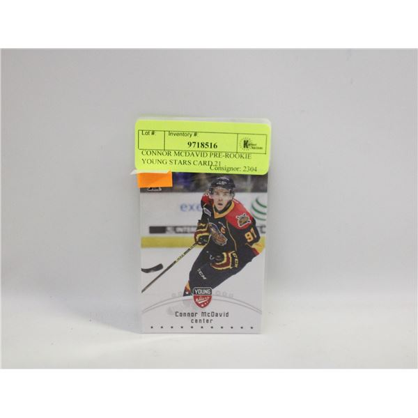 CONNOR MCDAVID PRE-ROOKIE YOUNG STARS CARD 21
