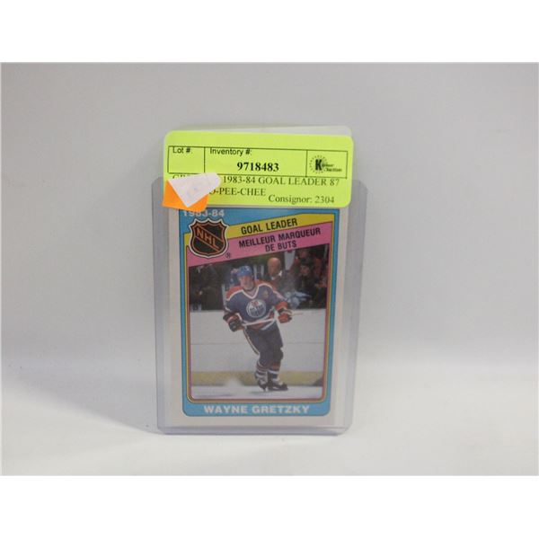 GRETZKY 1983-84 GOAL LEADER 87 GOALS O-PEE-CHEE