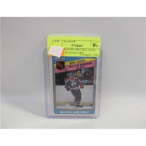 1983-84 WAYNE GRETZKY GOAL LEADER 87 GOALS OPC