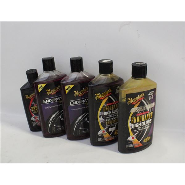 5 BOTTLES MEGUIARS ASSTD CAR CLEANERS