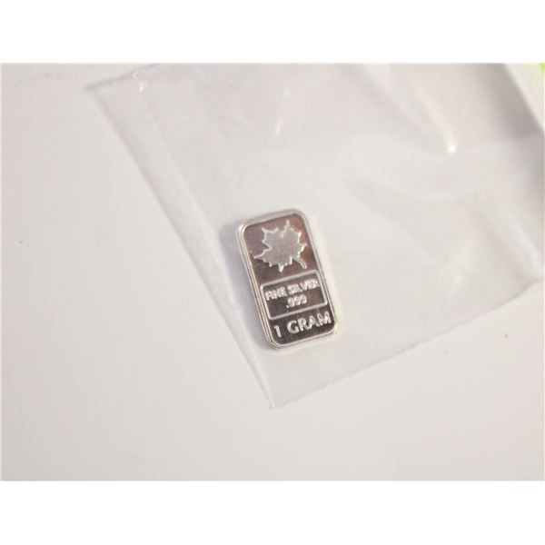 1 GRAM SILVER MAPLE BAR