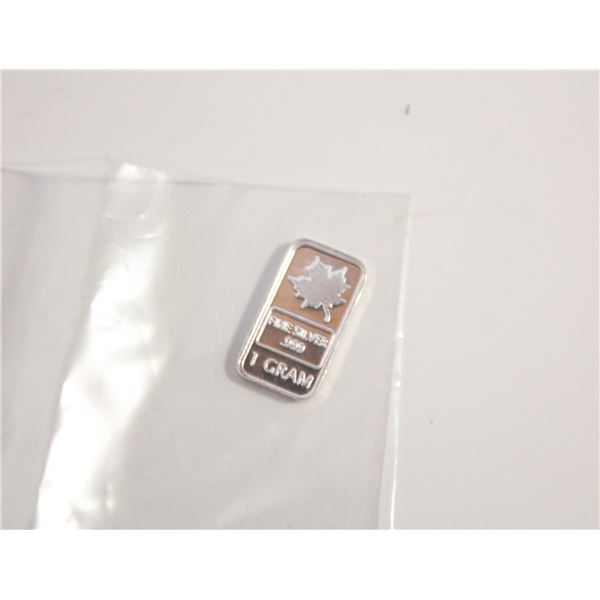 1 GRAM SILVER MAPLE BAR