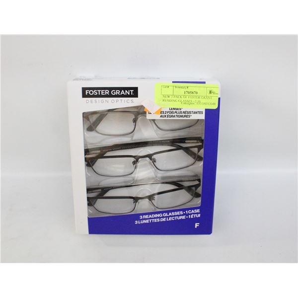 NEW 3 PACK OF FOSTER GRANT READING GLASSES +2.50