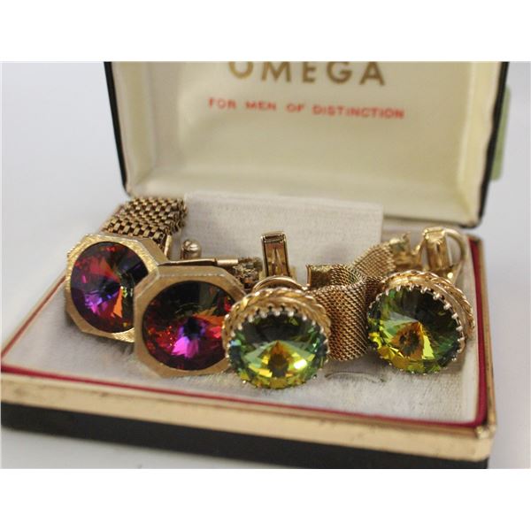 VINTAGE CUFFLINKS IN OMEGA BOX