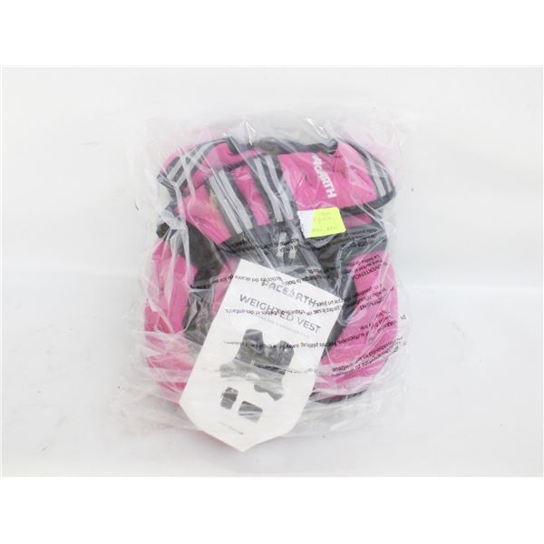 NEW IN BOX 12 LB WEIGHTED VEST PINK.
