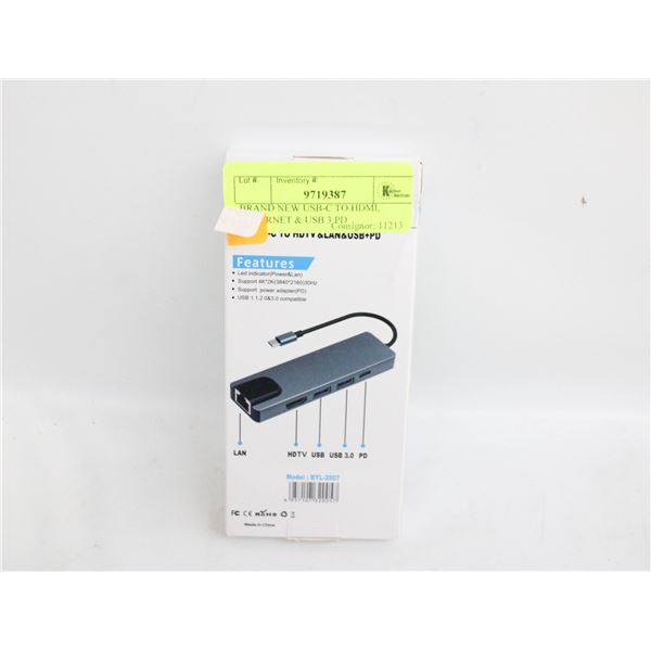 BRAND NEW USB-C TO HDMI, ETHERNET & USB 3 PD