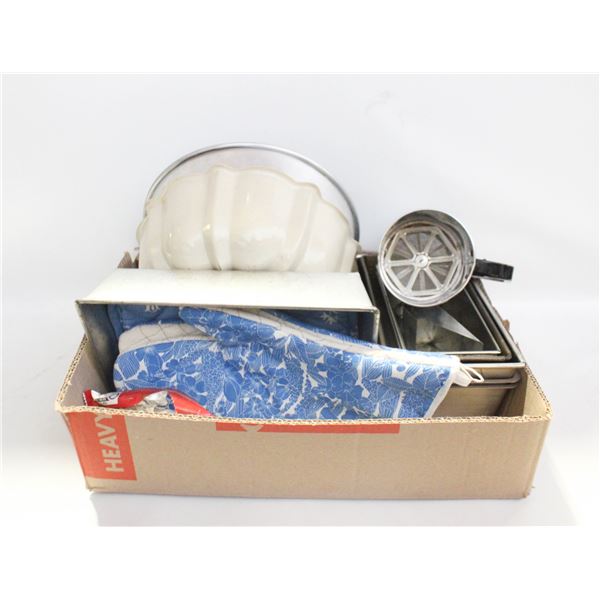 VINTAGE BAKEWARE- BOX LOT ASSORTED
