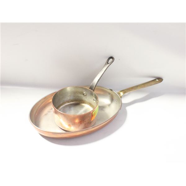 VINTAGE COPPER FISH PAN & VINTAGE COPPER SAUCE POT