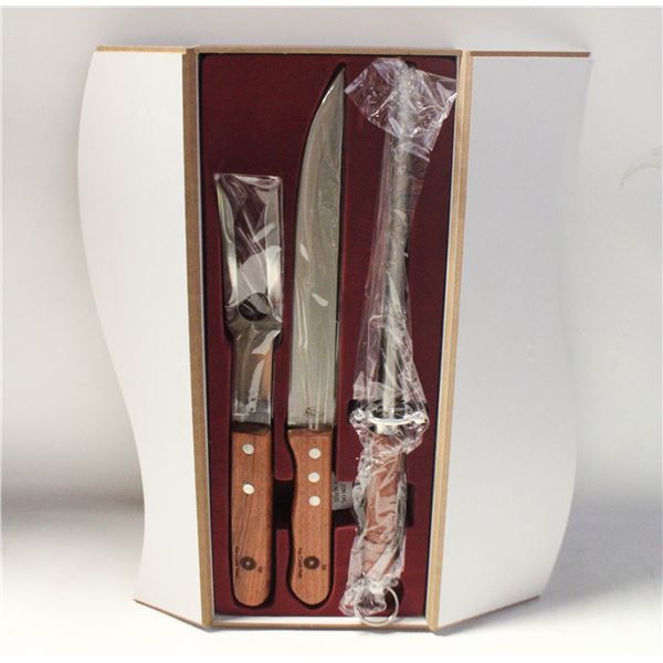 NEW NIAGARA CUTLERY 3PC IN WOODEN BOX