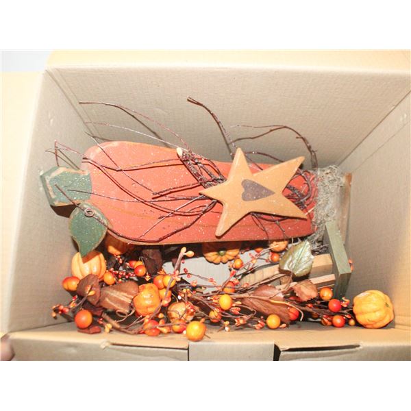 AUTUMN FOLK ART: WREATH & 2 PUMPKIN DECO'S