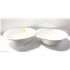 Image 1 : 2 LARGE SALAD BOWLS TABLE PRODUCTS WHITE 16" X 5"