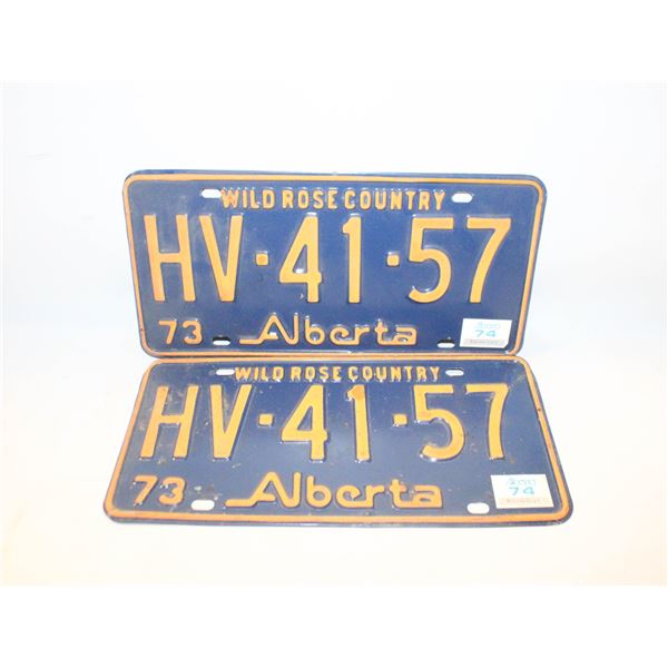 1973 ALBERTA WILD ROSE COUNTRY MATCHING LICENSE