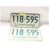 Image 1 : 1974 SASKATCHEWAN MATCHING LICENSE PLATES-ESTATE