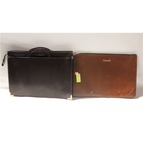 VINTAGE LEATHER CANADA FOLDER ZIPPERED