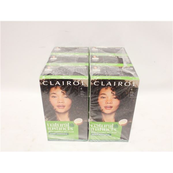 LOT OF 6 CLAIROL NATURAL INSTINCTS NO 4 DARK BROWN