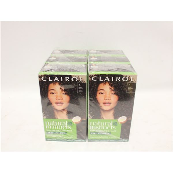 LOT OF 6 CLAIROL NATURAL INSTINCTS NO 4 DARK BROWN