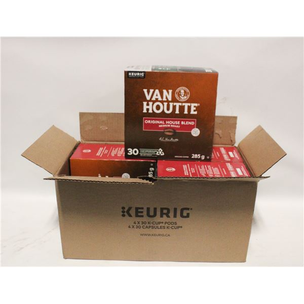 CASE OF 4 BOXES KEURIG PODS VAN HOUTTE COFFEE