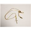 Image 1 : 23)  GOLD TONE CROSS ON 18" CHAIN.
