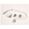 Image 1 : 18)  SILVER TONE WITH CLEAR CZ SET OF