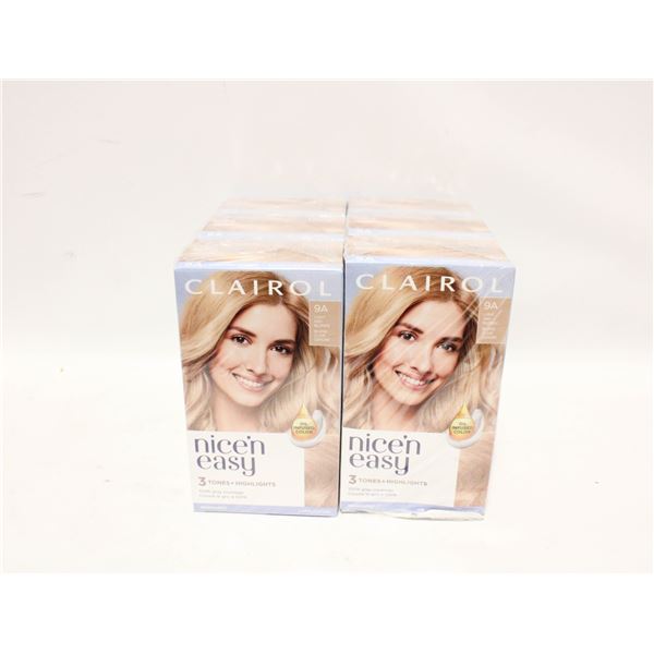 LOT OF 6 CLARIOL NICE & EASY 9A LIGHT ASH BLONDE