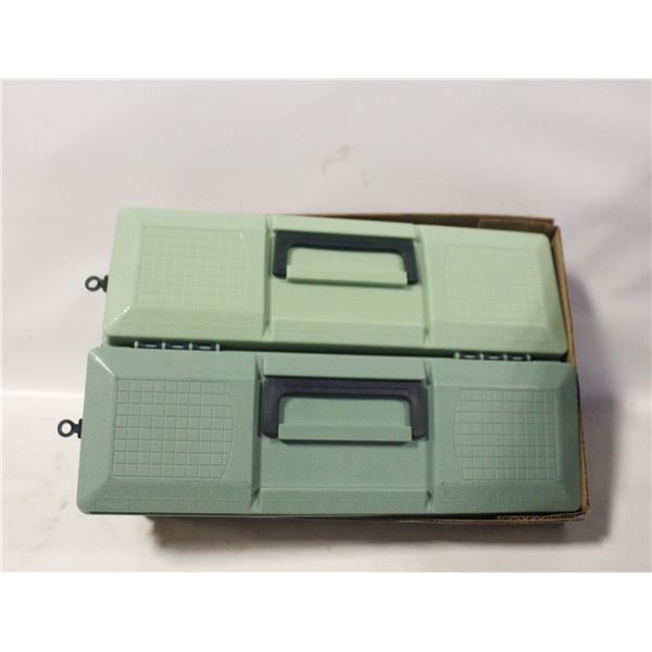 2 FISHING TACKLE BOXES W/FISHING REEL IN EACH