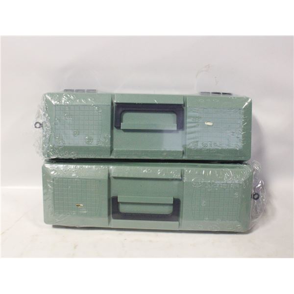 2 FISHING TACKLE BOXES W/FISHING REEL IN EACH