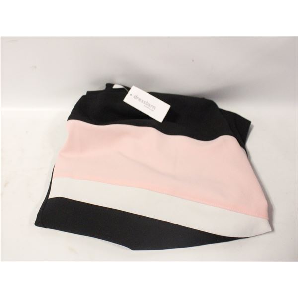 NEW SLEEVELESS DRESS SIZE 16 BLACK/PINK/WHITE