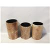Image 1 : SET OF 3 DUAL USE VASES OR STANDS, BROWN CERAMIC