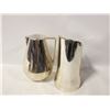 Image 1 : SET OF 2 PORCELIN PITCHERS, CHROME EXT WHITE INT
