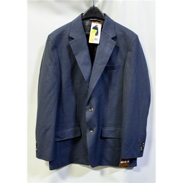 NEW HAGGAR MENS 46R/R SUIT JACKET - BLUE