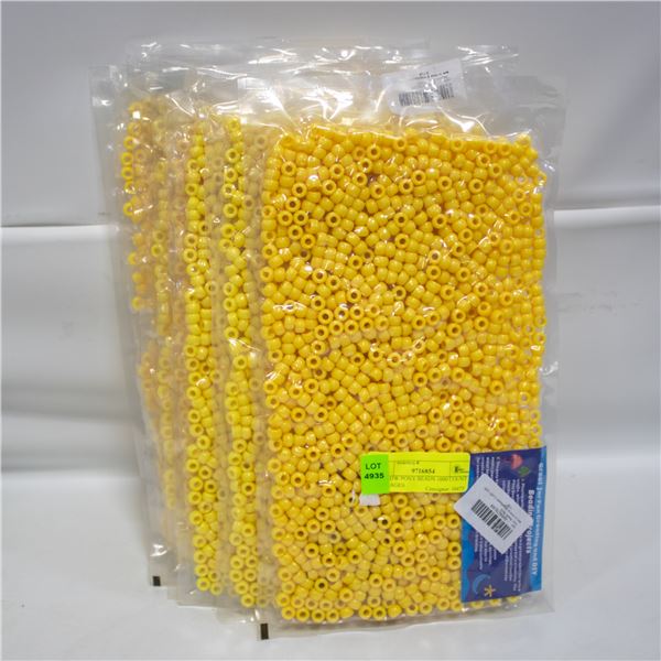 YELLOW PONY BEADS 1000 COUNT 6 PACKAGES
