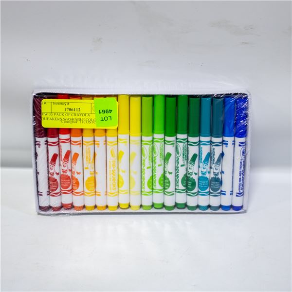 NEW 35 PACK OF CRAYOLA SQUEAKERS WASHABLE COLOURED