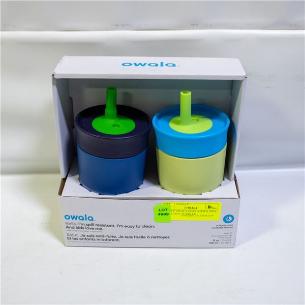 2 PK OF OWALA INSULATED & SPILL RESISTANT TUMBLER