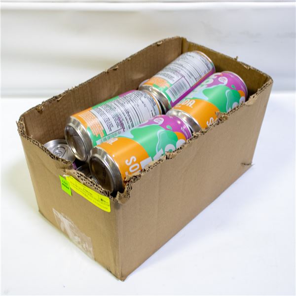 BOX OF 18 COVE SODA ZERO SUGAR CANNED DRINKS