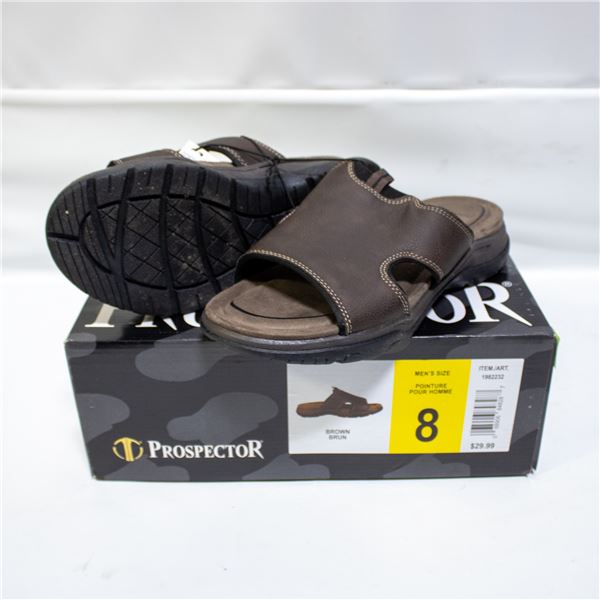 PROSPECTOR MENS POINTURE SANDALS BROWN SIZE 8