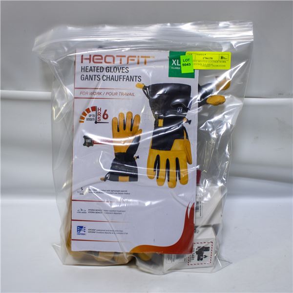 HEATFIT HEATED LEATHER WORK GLOVES SIZE X-LARGE