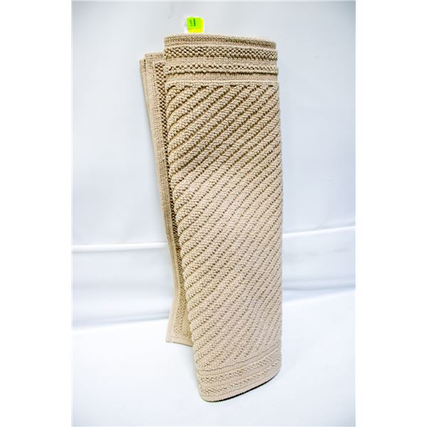 RIVERA HOME COTTON WOVEN BATH MAT BEIGE - 24 X 34"