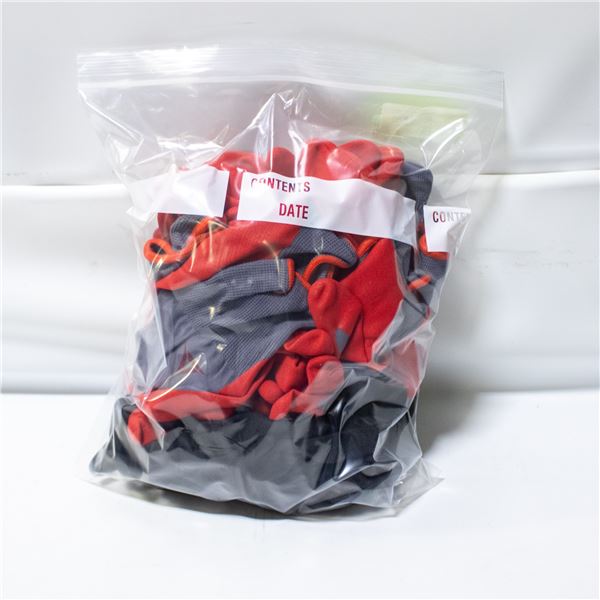 BAG OF 13 HAND CREW FOAM LATEX COATED WORK GLOVES