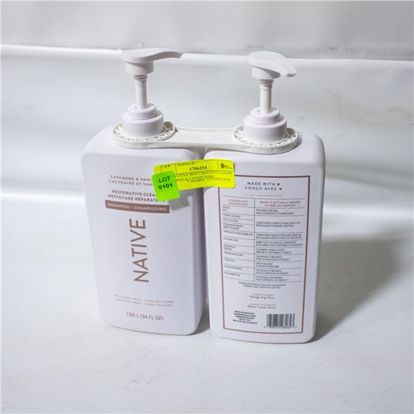 2 PK NATIVE RESTORATIVE CLEAN SHAMPOO & CONDITIONE
