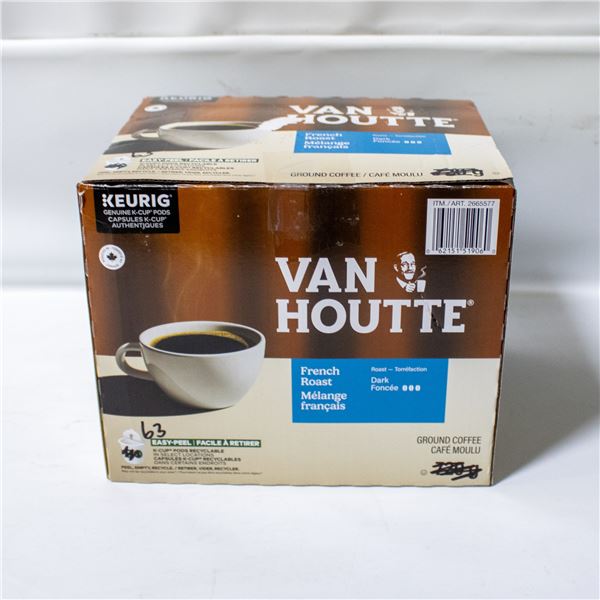 BOX OF 63 VAN HOUTTE FRENCH ROAST DARK COFFEE PODS