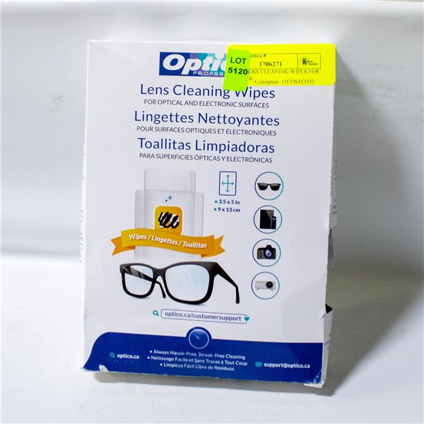 OPTICO LENS CLEANING WIPES FOR GLASSES &