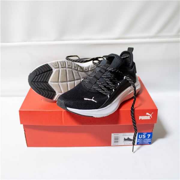 PUMA WOMENS RUNNING SHOE BLACK & WHITE SIZE 7