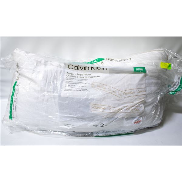 2 PACK OF CALVIN KLEIN MODERN STRIPE PILLOWS KING