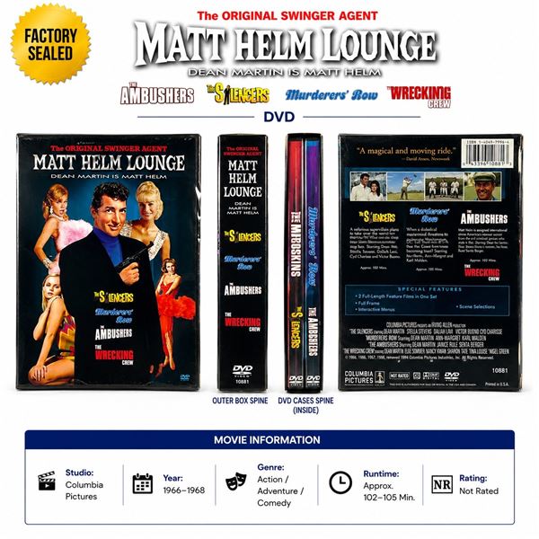 NEW DVD "MATT HELM LOUNGE" DEAN MARTIN SET